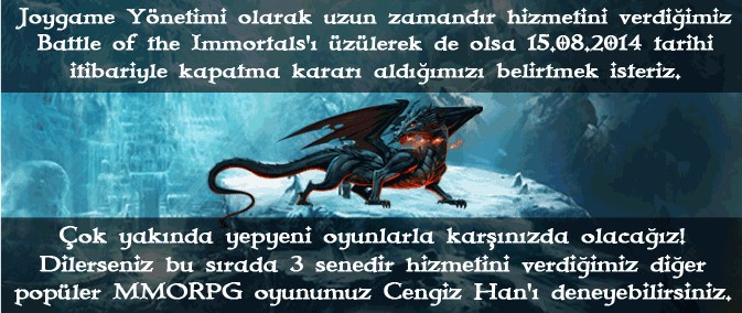 Battle of the Immortals: Kapatılılıyor 1 Battle of the Immortals: Kapatılılıyor