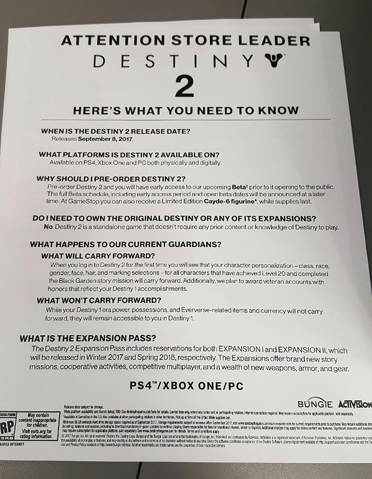 Destiny 2'nin DLC Takvimi Sızdırıldı 2 Destiny 2'nin DLC Takvimi Sızdırıldı