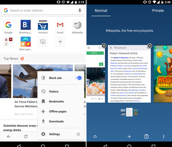 Opera'nın Android Sürümü Güncellendi! 1 Opera'nın Android Sürümü Güncellendi!