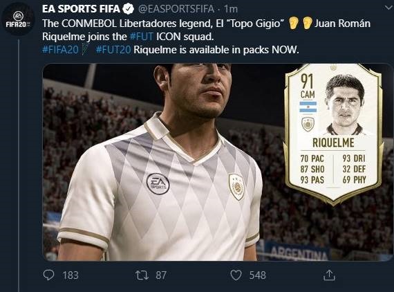 FIFA 20’nin Ultimate Team Kadrosuna Riquelme Katıldı 1 FIFA 20’nin Ultimate Team Kadrosuna Riquelme Katıldı