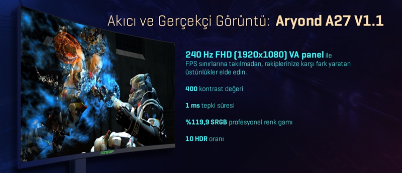 Monster Notebook'un Yeni Oyuncu Monitörü Aryond Satışa Sunuldu