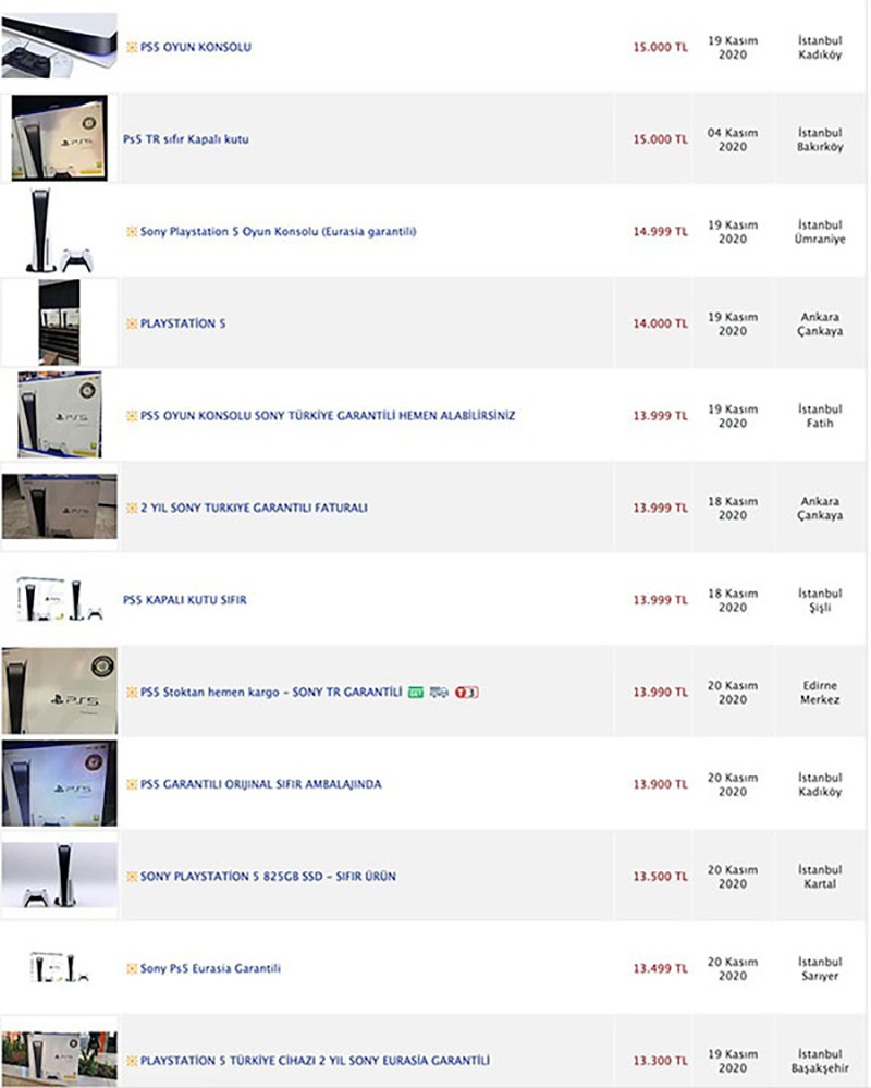 PlayStation 5 Fiyatı Türkiye’de 15 Bin TL’ye Kadar Çıktı! 1 PlayStation 5 Fiyatı Türkiye’de 15 Bin TL’ye Kadar Çıktı!