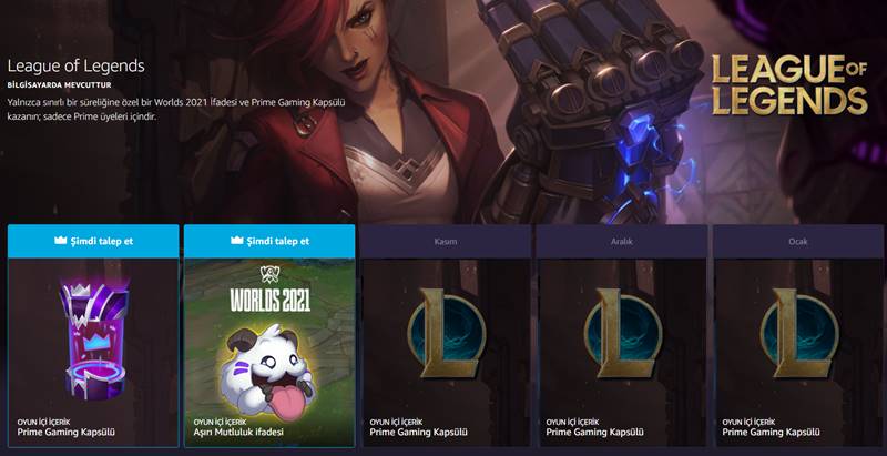 Amazon Prime'ın Ücretsiz League of Legends Hediyelerini Kaçırmayın 1 Amazon Prime Gaming LoL