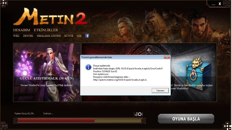 Metin2 İndirme Hatası Nasıl Çözülür? 1 Metin2 İndirme Hatası