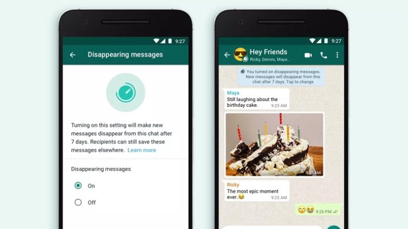 WhatsApp, 'Kaybolan Mesaj' İçin Alternatif Süreler Ekledi 1 Kaybolan Mesaj