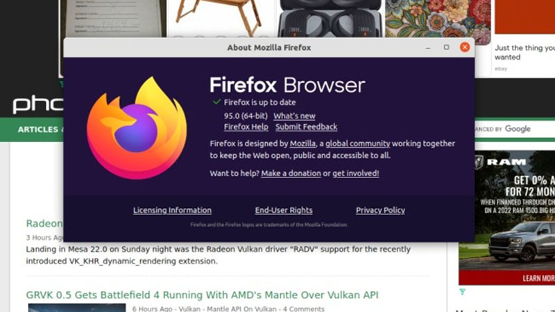 Firefox 95 Güncellemesi Yayınlandı