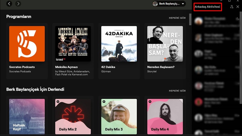 Spotify Arkadaş Aktivitesi Göremiyorum Diyenler Buraya! 1 spotify arkadas aktivitesi gözükmüyor