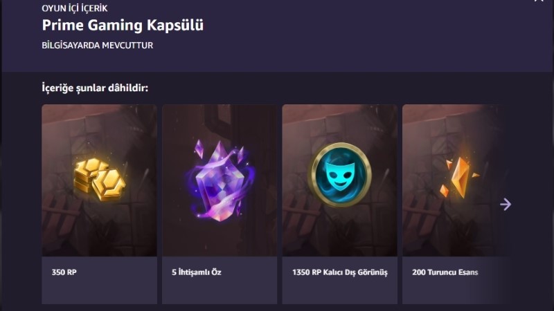 Prime Gaming LoL Paketi: RP, XP Takviyesi ve Daha Fazlası 1 Prime Gaming LoL Paketi