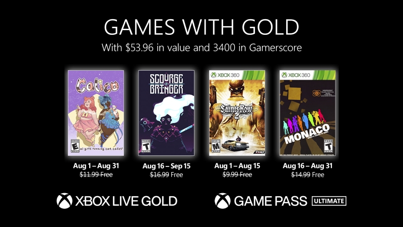 Xbox Live Gold Ağustos 2022