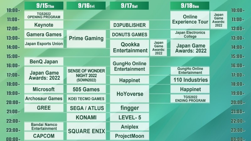 Tokyo Game Show Canlı Yayın Programı Duyuruldu