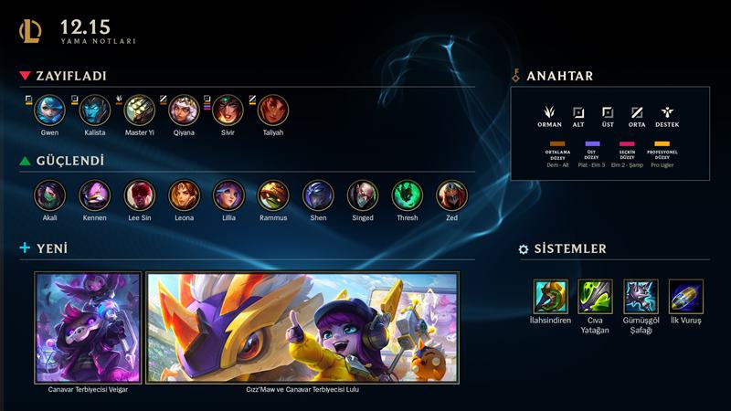 LoL 12.15 Yama Notları 1 league of legends yama notları