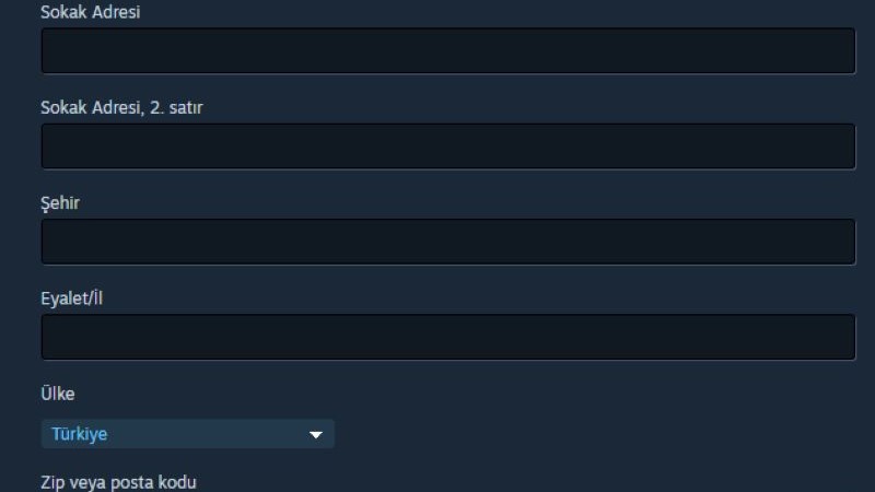 Steam Fatura Adresi Nedir? 1 Steam Fatura Adresi Nedir?