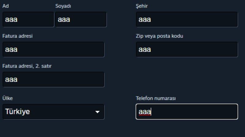 Steam Fatura Adresi Nedir? 3 Steam Fatura Adresi Nedir?
