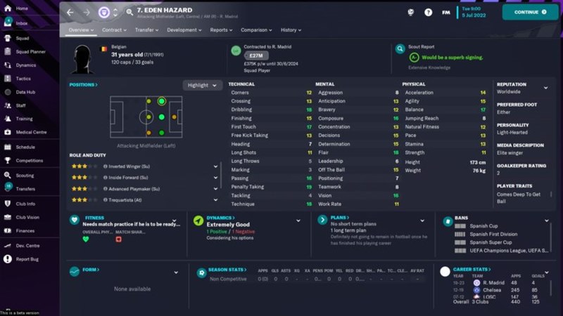 Football Manager 2023'teki En İyi Ucuz Oyuncular 4 Eden Hazard fm 23
