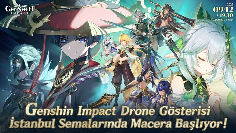 Genshin Impact Türkçe Sürüm, Drone Gösterisi ile Kutlanacak 1 genshin impact türkçe dil desteği
