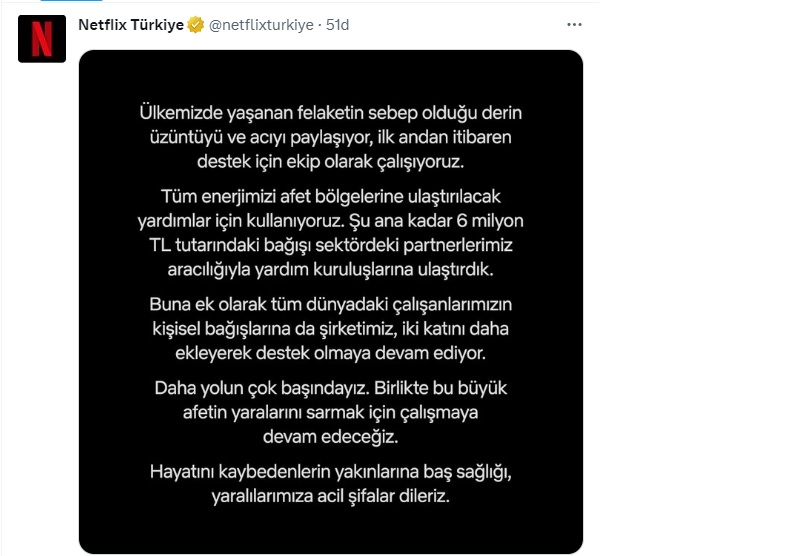 Sessiz Kalmakla Eleştirilen Netflix'ten 'Deprem' Açıklaması 1 Sessiz Kalmakla Eleştirilen Netflix'ten 'Deprem' Açıklaması