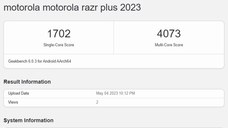 Motorola Razr Plus 2023 Geekbench'te Göründü