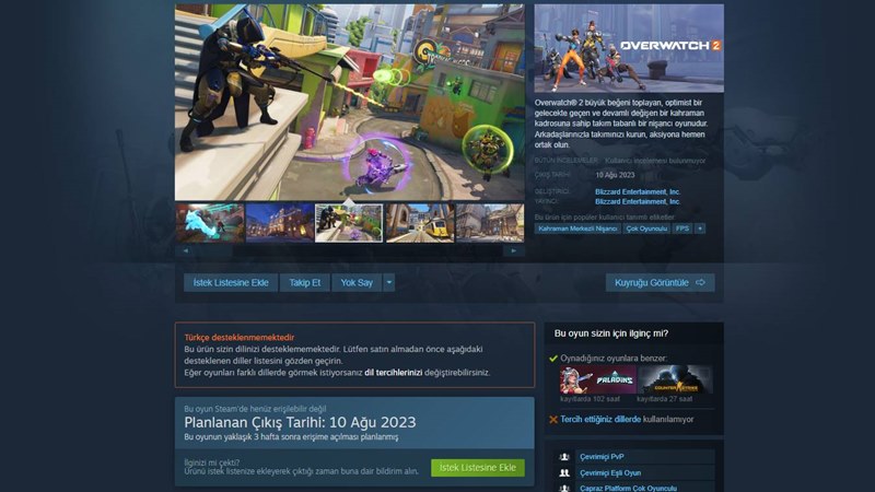 overwatch 2 steam sürümü