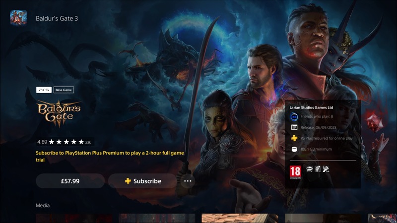 Baldurs Gate 3 Free for PS Plus Premium Baldurs Gate 3 Free for PS Plus Premium