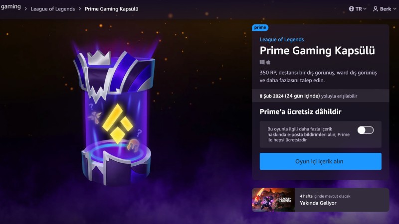 LoL Prime Gaming Paketi Göz Kamaştırıcı Ürünler Veriyor! 1 lol prime gaming paket