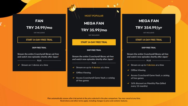 Türkiye Fiyatı Resmen Unutulan Crunchyroll'a ABD'de Dev Zam! 1 Crunchyroll fiyat