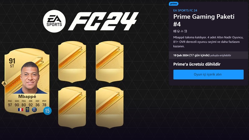 FC 24 Prime Gaming Paketi 15 Maçlığına Mbappe Veriyor! 1 fc 24 prime gaming şubat