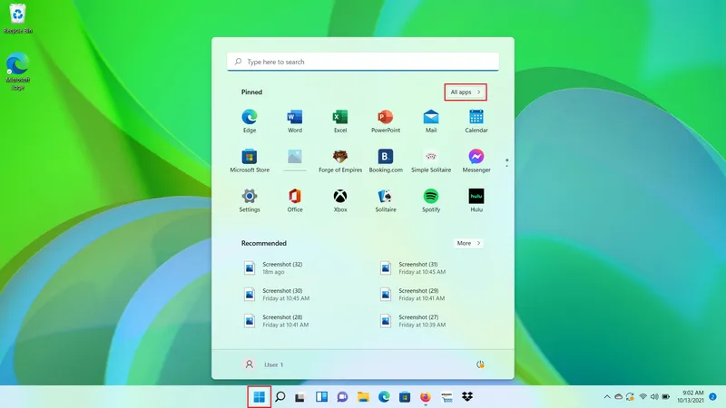 All Apps Section All Apps Section