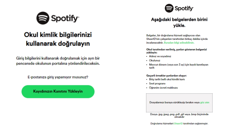 Spotify Öğrenci Nasıl Alınır? Belge Doğrulaması Nasıl Yapılır? 1 spotify öğrenci nasıl alınır