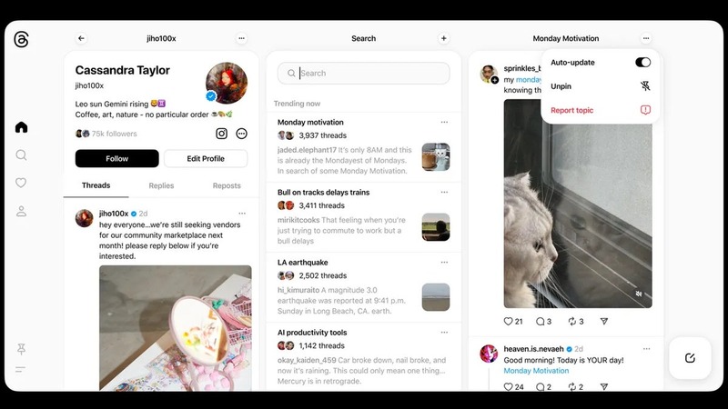 Threads Brings Back TweetDeck Vibe with Pinned Columns