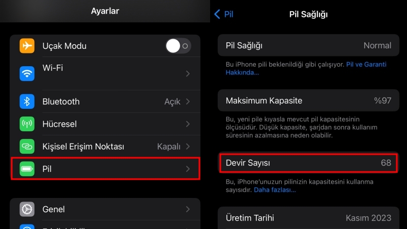 iPhone Pil Devir Sayısı Nedir ve Nasıl Öğrenilir? 2 iphone pil devir sayısı öğrenme