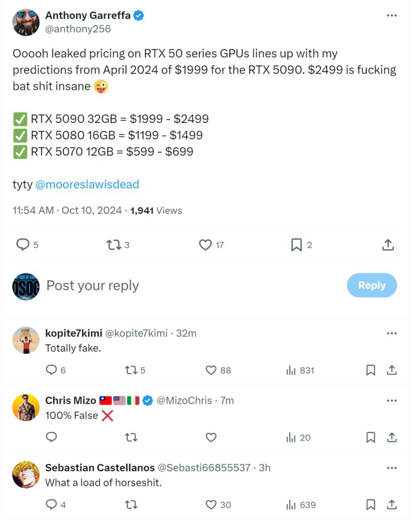 NVIDIA RTX 50 Serisi Ne Kadarlık Fiyata Sahip Olacak?