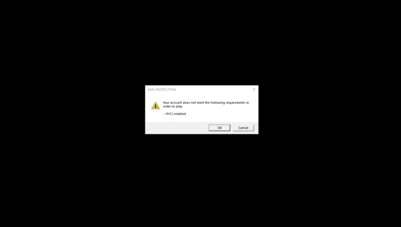 valorant HVCI enabled hatası
