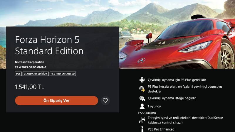 Forza Horizon 5 PS5 İçin Ön Siparişe Açıldı: İşte Türkiye Fiyatı 1 forza horizon 5 ps5