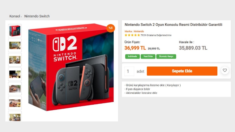 Nintendo Switch 2’nin Ocak Söndüren Türkiye Fiyatı Belli Oldu 1 nintendo switch 2 türkiye fiyatı