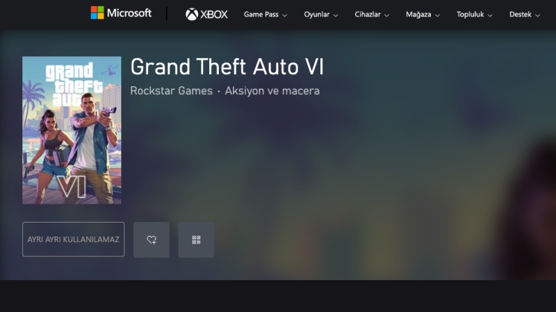 GTA 6 Xbox Mağazasına Geldi: İstek Listenize Ekleyebilirsiniz 1 GTA 6 xbox sayfası