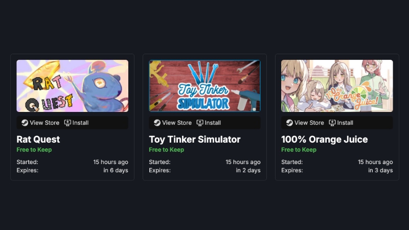 steam üç oyun bedava